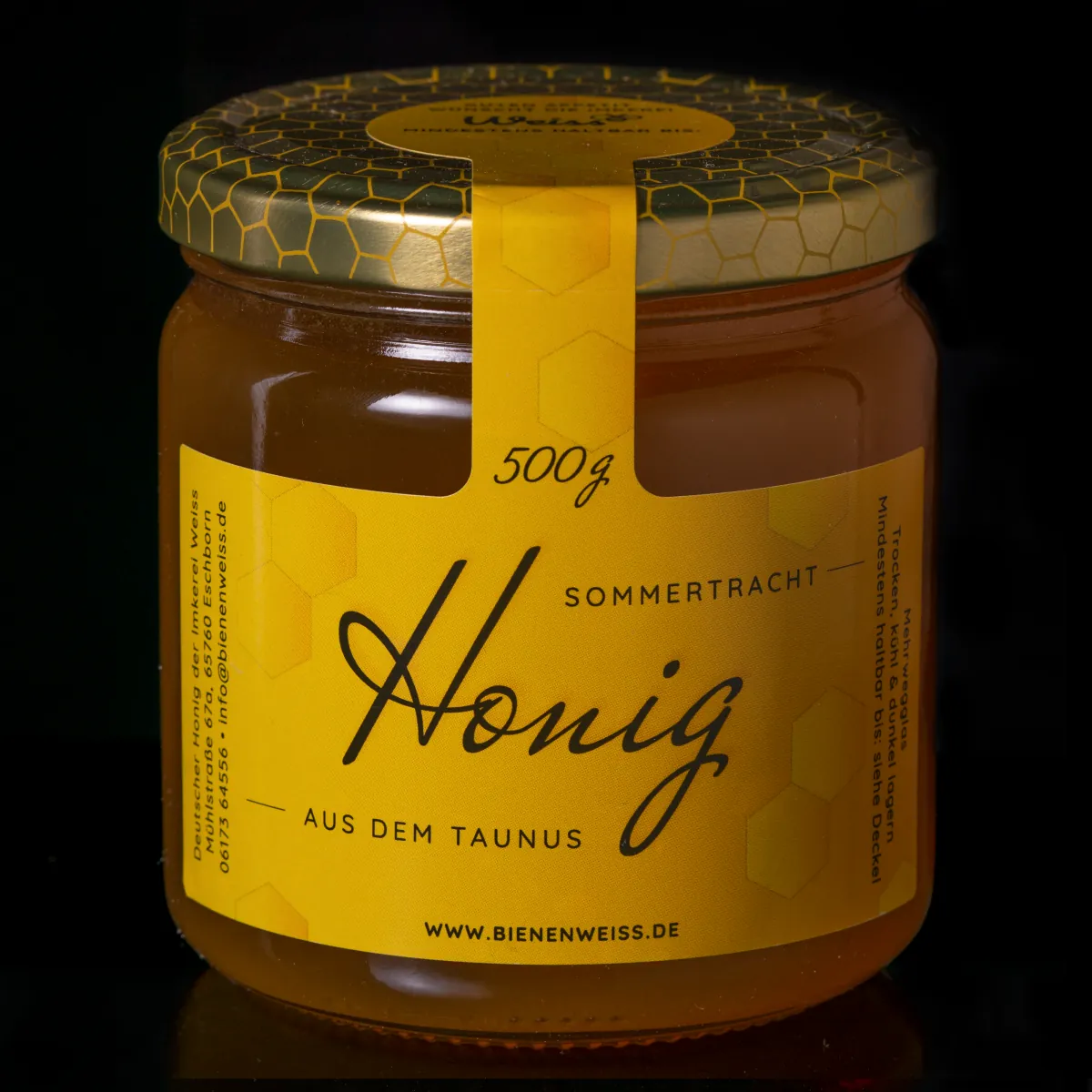 Sommertracht im 500-g-Honigglas
